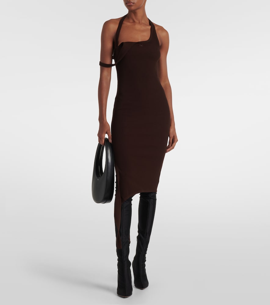 Courreges Undressed ribbed-knit midi dress