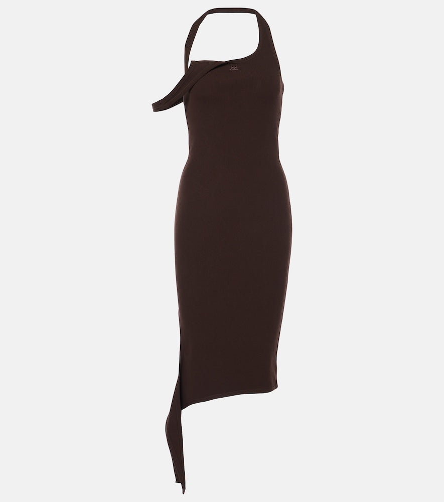Courreges Undressed ribbed-knit midi dress. Courreges Undressed 罗纹针织中长连衣裙