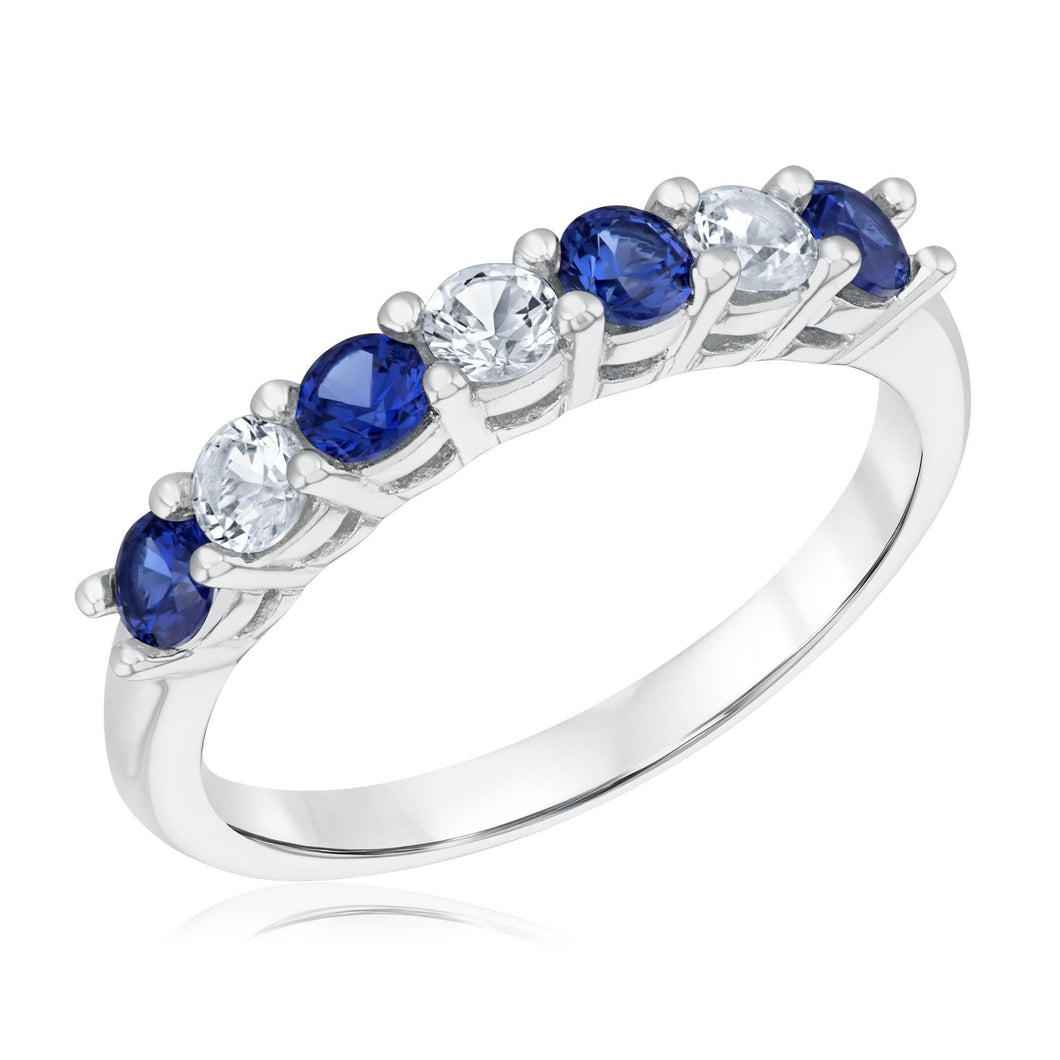 Created Blue and White Sapphire Band