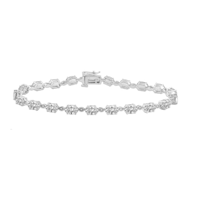 Created White Sapphire Sterling Silver Bracelet