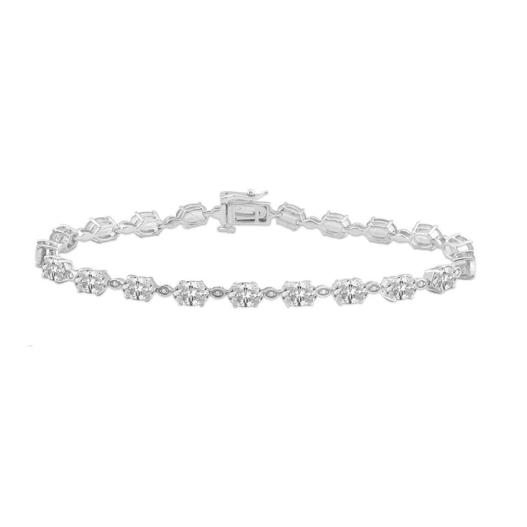 Created White Sapphire Sterling Silver Bracelet