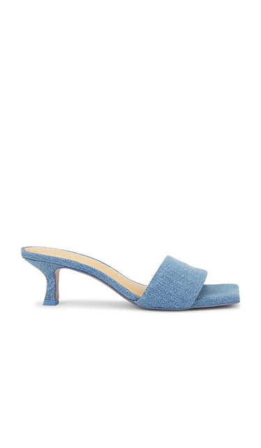 Cult Gaia Ada Sandal in Blue | Denim Heeled Sandals for Women