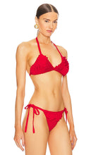 Cult Gaia Carita Crochet Triangle Top in Red