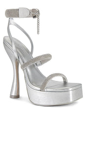 Cult Gaia Elodie Platform Sandal in Metallic Silver