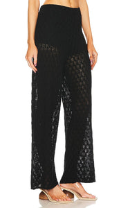 Cult Gaia Jayla Flare Knit Pant in Black