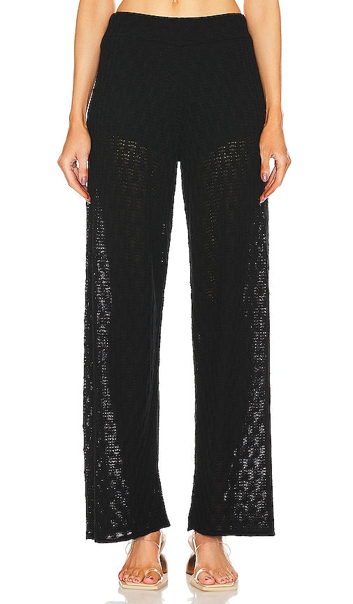 Cult Gaia Jayla Flare Knit Pant in Black - Cult Gaia Jayla Flare Knit Pant en Noir - Cult Gaia Jayla 黑色喇叭裤 - Cult Gaia Jayla Schlagstrickhose in Schwarz - Cult Gaia Jayla 플레어 니트 팬츠 - Pantaloni Cult Gaia Jayla Flare in maglia in nero