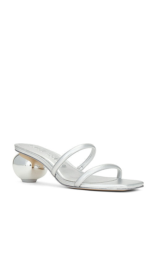 Cult Gaia Leora Sandal in Metallic Silver