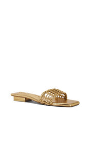 Cult Gaia Maya Sandal in Metallic Gold