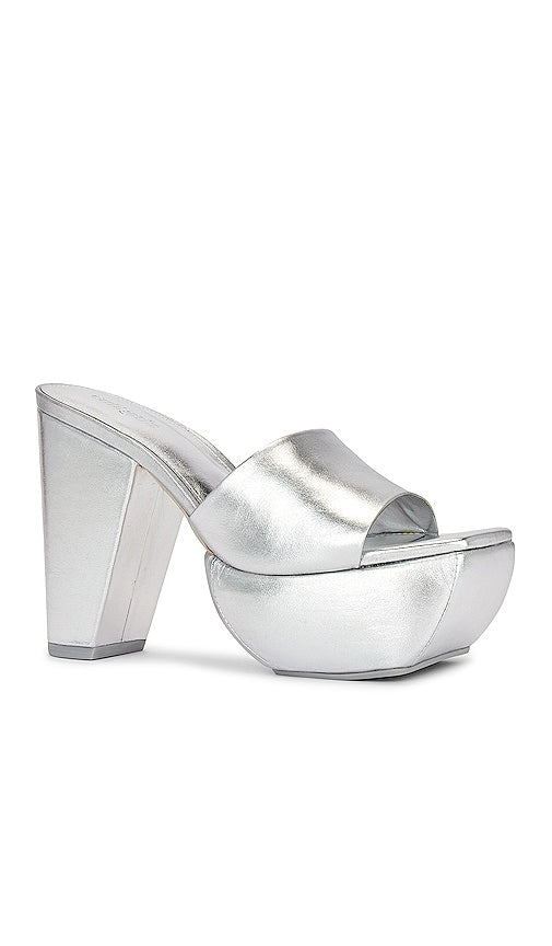 Cult Gaia Nadia Platform Sandal in Metallic Silver