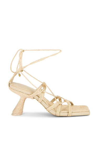 Cult Gaia Raisa Sandal in Beige | Natural Strappy Sandals for Women