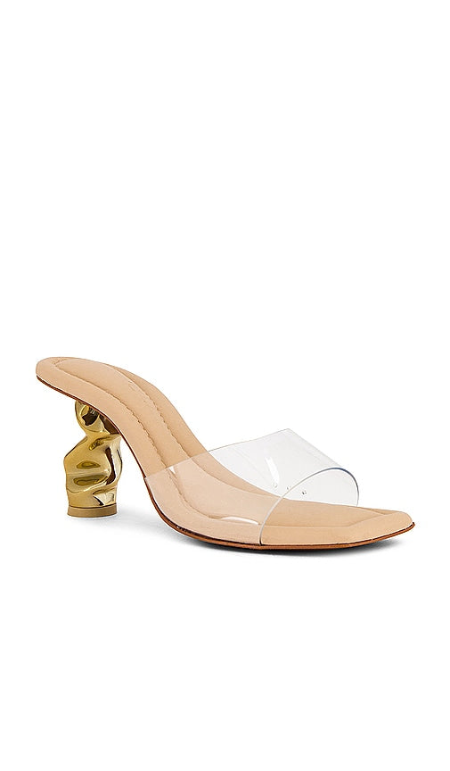 Cult Gaia Scrunch Sandal in Beige
