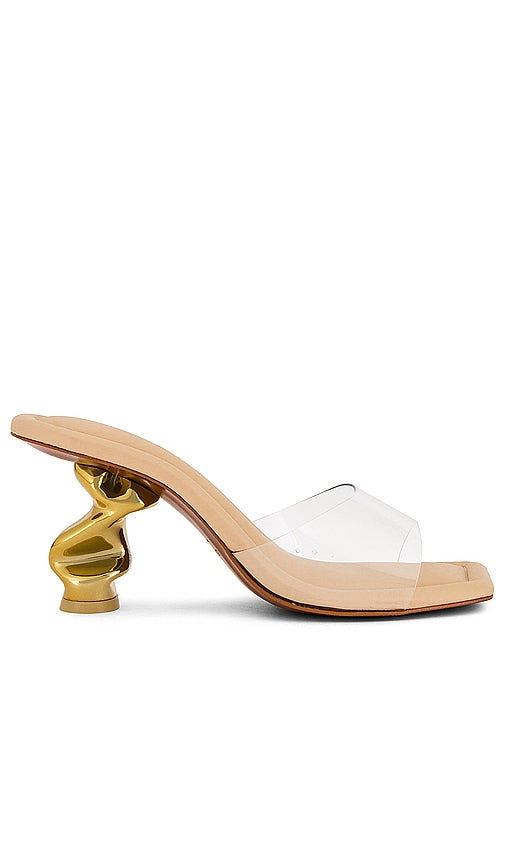 Cult Gaia Scrunch Sandal in Beige - Sandale Cult Gaia Scrunch en Beige - Cult Gaia 米色紧缩凉鞋 - Cult Gaia Scrunch Sandale in Beige - Cult Gaia 스크런치 샌들베이지색 - Sandalo Scrunch Cult Gaia in beige