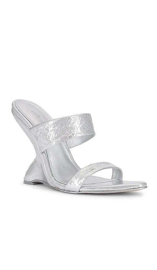 Cult Gaia Yara Sandal in Metallic Silver