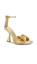 Cult Gaia Zephyr Sandal in Metallic Gold, yellow