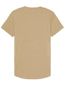 Cuts Ao Curve Hem Henley in Tan