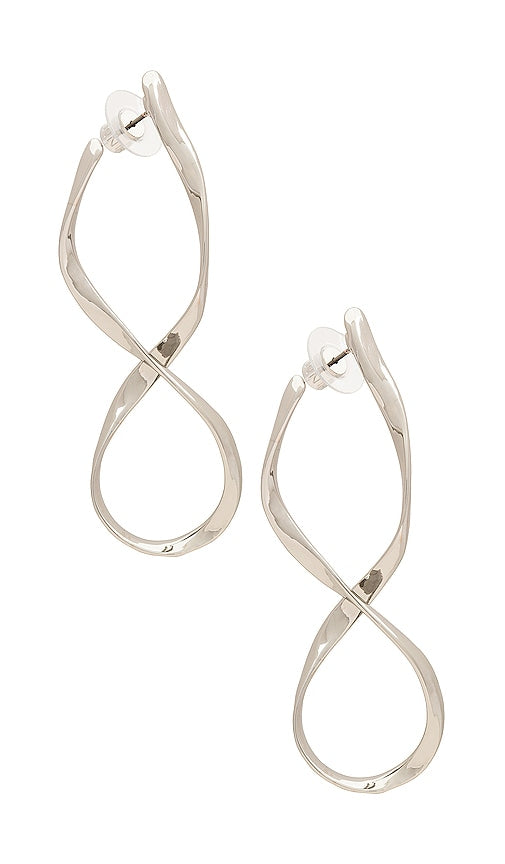 DANNIJO Kent Earrings in Metallic Silver