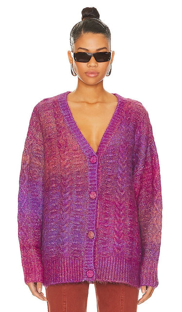 DAYDREAMER Ombre Cardigan in Purple - DAYDREAMER Cardigan ombré en violet - DAYDREAMER 紫色渐变开衫 - DAYDREAMER Ombre Cardigan in Lila - DAYDREAMER 옴브레 카디건 퍼플 색상 - Cardigan Ombre DAYDREAMER in viola