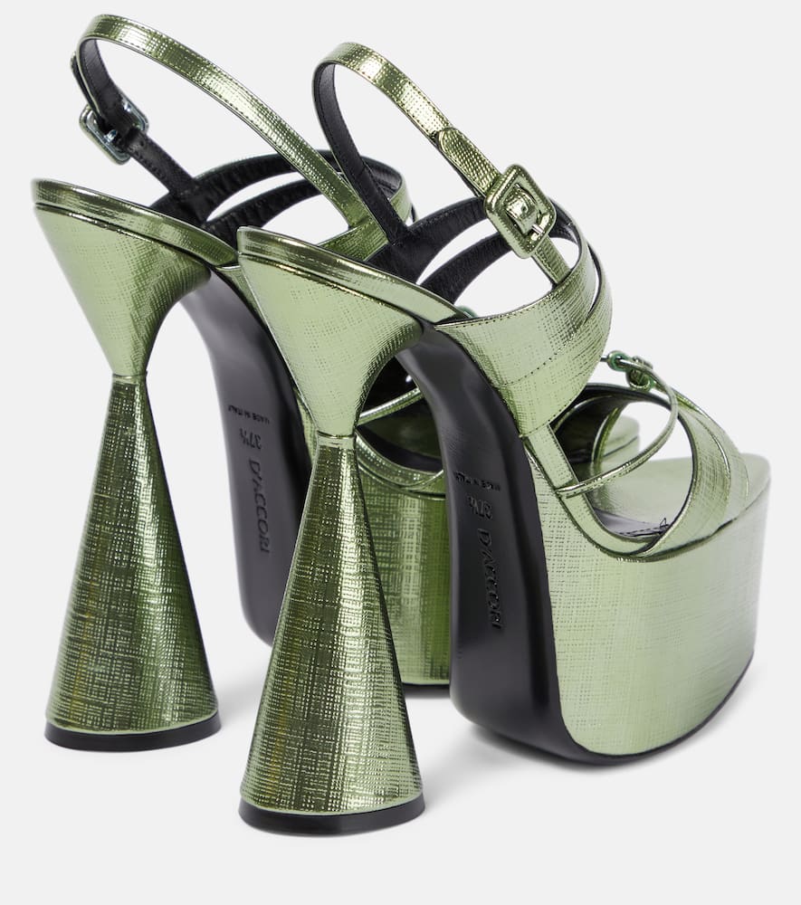D'Accori Belle metallic leather platform sandals