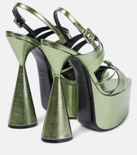D'Accori Belle metallic leather platform sandals