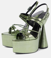 D'Accori Belle metallic leather platform sandals