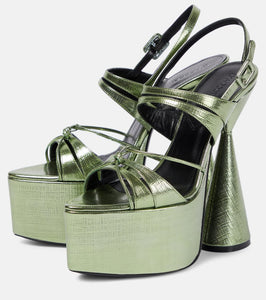 D'Accori Belle metallic leather platform sandals