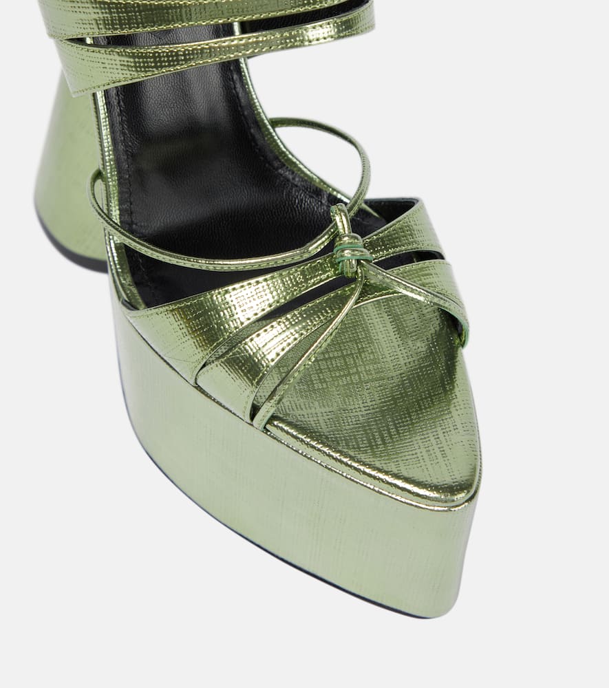 D'Accori Belle metallic leather platform sandals