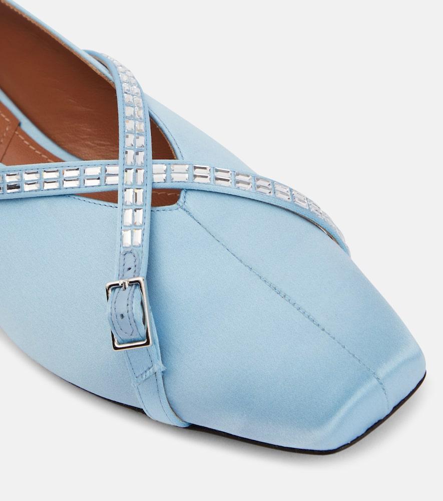 D'Accori Cara embellished satin ballet flats