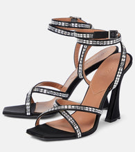 D'Accori Carre embellished satin sandals