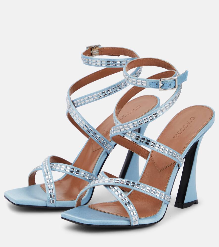 D'Accori Carre embellished satin sandals