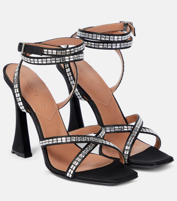 D'Accori Carre embellished satin sandals