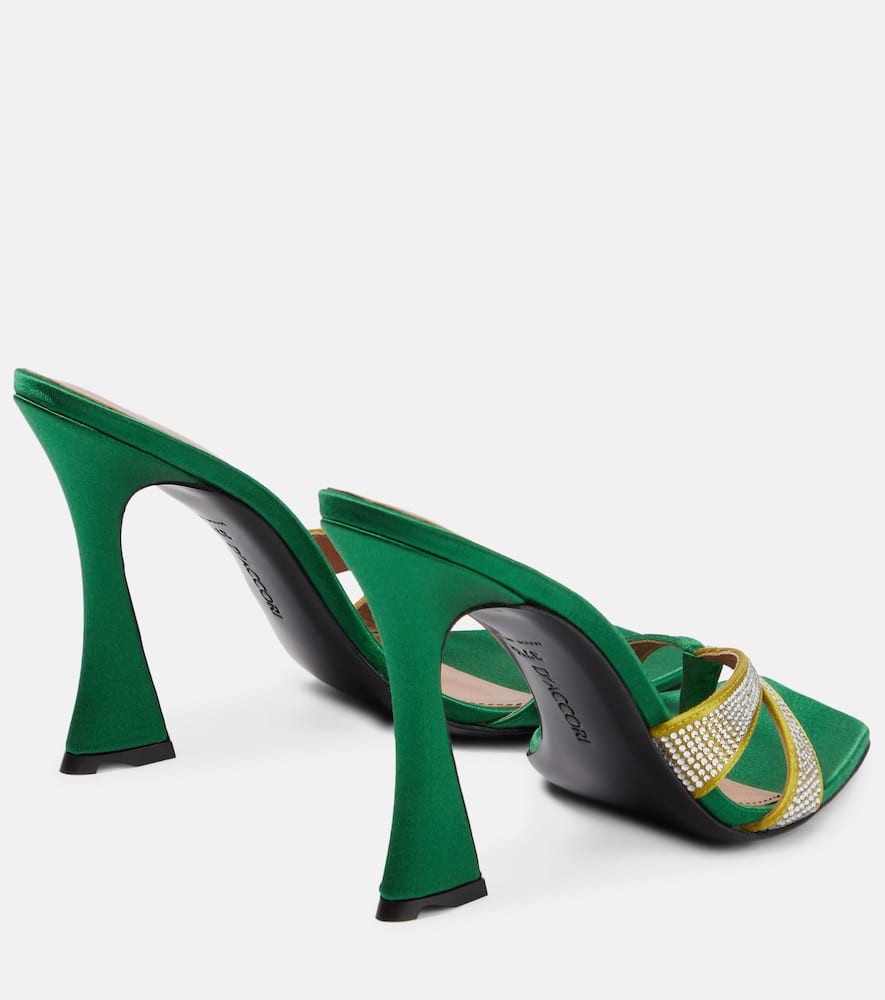 D'Accori Layla crystal-embellished satin mules