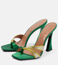 D'Accori Layla crystal-embellished satin mules