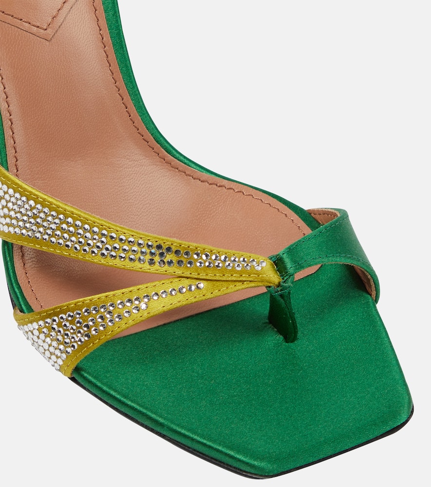 D'Accori Layla crystal-embellished satin mules