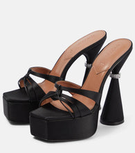 D'Accori Sienna satin platform mules