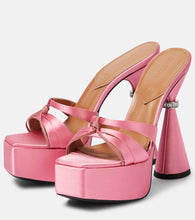 D'Accori Sienna satin platform mules