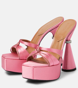 D'Accori Sienna satin platform mules