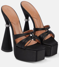D'Accori Sienna satin platform mules