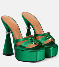 D'Accori Sienna satin platform mules