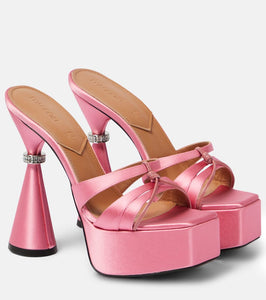 D'Accori Sienna satin platform mules