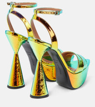 D'Accori Skye mirrored faux leather platform sandals