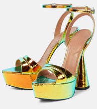 D'Accori Skye mirrored faux leather platform sandals