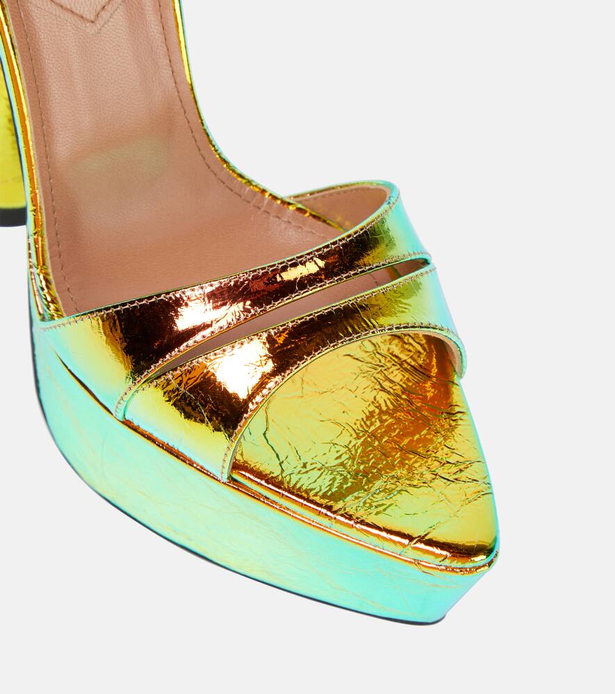 D'Accori Skye mirrored faux leather platform sandals
