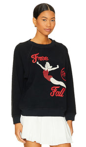 DAYDREAMER Free Fall Reverse Sweatshirt in Black