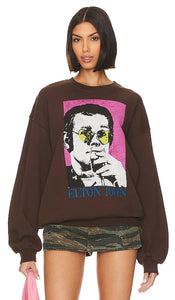 DAYDREAMER Elton John Heart Glasses Sweatshirt in Brown - DAYDREAMER Elton John - Sweat-shirt à lunettes en forme de cœur en marron - DAYDREAMER Elton John 棕色心形眼镜运动衫 - DAYDREAMER Elton John Heart Glasses Sweatshirt in Braun - DAYDREAMER Elton John 하트 안경 스웨트셔츠 브라운 색상 - Felpa con occhiali DAYDREAMER Elton John Heart in marrone