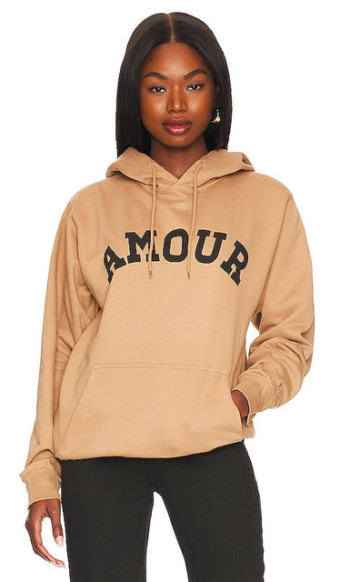 DEPARTURE Amour Hoodie in Brown - DEPARTURE Amour - Sweat à capuche en marron - DEPARTURE Amour 棕色连帽衫 - DEPARTURE Amour Kapuzenpullover in Braun - DEPARTURE 아무르 후디 브라운 색상 - Felpa con cappuccio Amour DEPARTURE in marrone
