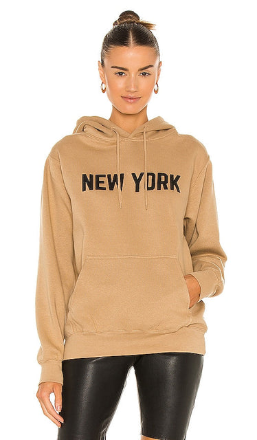 DEPARTURE New York Hoodie in Nude - Sweat à capuche DEPARTURE New York en Nude - DEPARTURE 纽约 裸色连帽衫 - DEPARTURE New York Kapuzenpullover in Nude - DEPARTURE New York 누드 후디 - Felpa con cappuccio DEPARTURE New York nuda