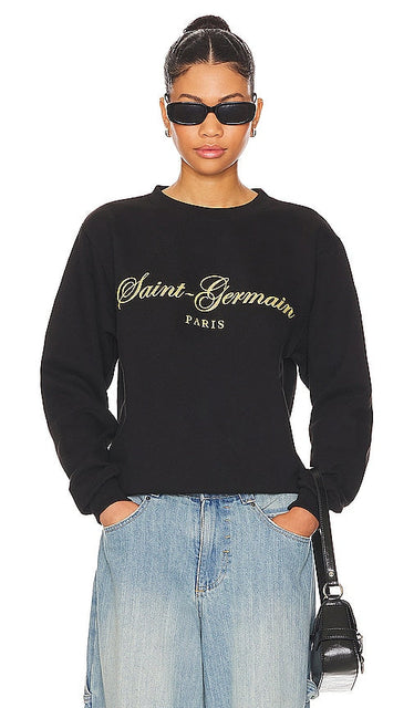 DEPARTURE Saint Germain Sweatshirt in Black - Sweat-shirt DÉPART Saint Germain en Noir - DEPARTURE 圣日耳曼黑色运动衫 - DEPARTURE Saint Germain Sweatshirt in Schwarz - DEPARTURE Saint Germain 스웨트셔츠블랙 색상 - Felpa DEPARTURE Saint Germain in nero