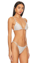 DEVON WINDSOR Amina Bikini Top in Metallic Neutral