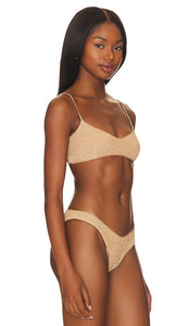 DEVON WINDSOR Honor Bikini Top in Metallic Gold