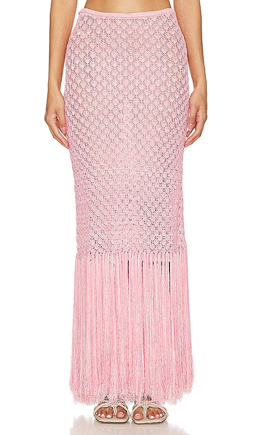 DEVON WINDSOR Lacey Skirt in Pink - DEVON WINDSOR Jupe Lacey en Rose - DEVON WINDSOR 粉色蕾丝裙 - DEVON WINDSOR Spitzenrock in Rosa - DEVON WINDSOR 레이시 스커트 - DEVON WINDSOR Gonna in pizzo in rosa